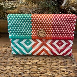 María Victoria Handwoven Clutch Waterproof Vacation Travel Beach Vibrant